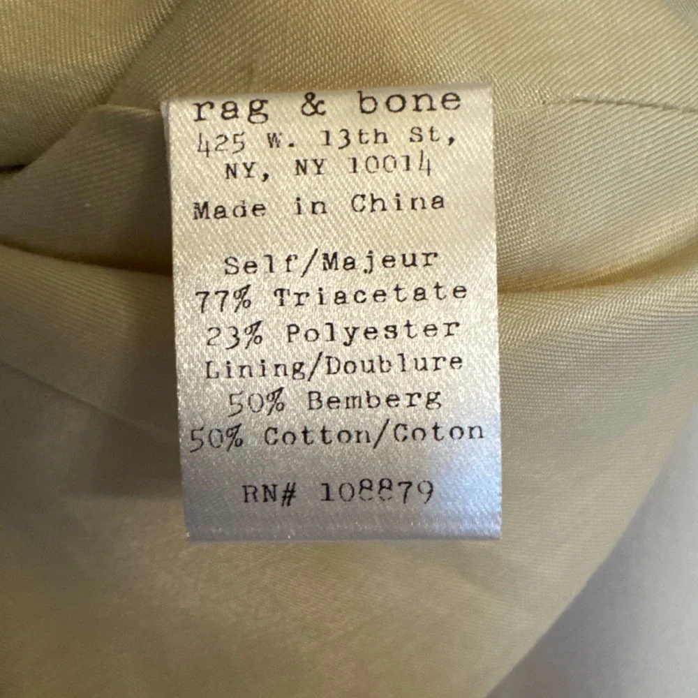 Rag & Bone for Barneys Ivory One Button Tailored Blazer Career Jacket Size 8 - Picture 6 of 16